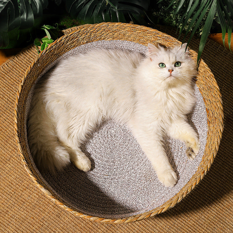 Straw Cat Nest Summer Cool Mat