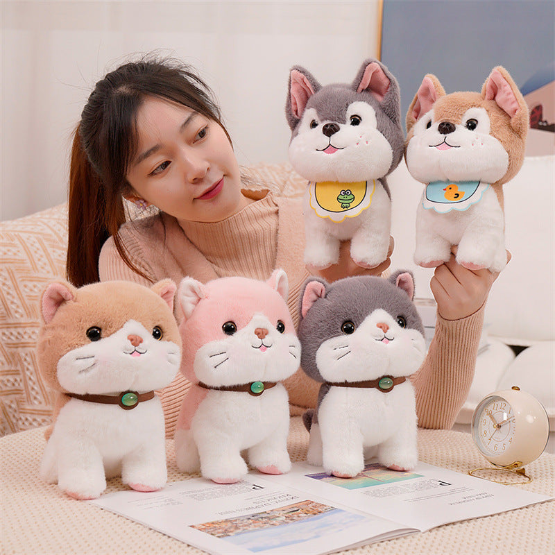 Creative Cute Simulation Cat Fighting Dog Doll Toys