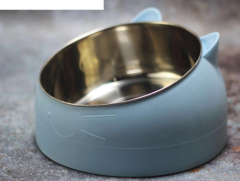 Pet Ceramic Dog Bowl Cat Food Bowl Water Bowl Double Bowl Large Anti-Overturning Protection Spine