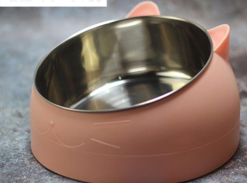 Pet Ceramic Dog Bowl Cat Food Bowl Water Bowl Double Bowl Large Anti-Overturning Protection Spine