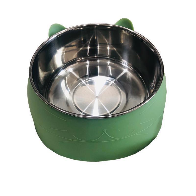 Pet Ceramic Dog Bowl Cat Food Bowl Water Bowl Double Bowl Large Anti-Overturning Protection Spine