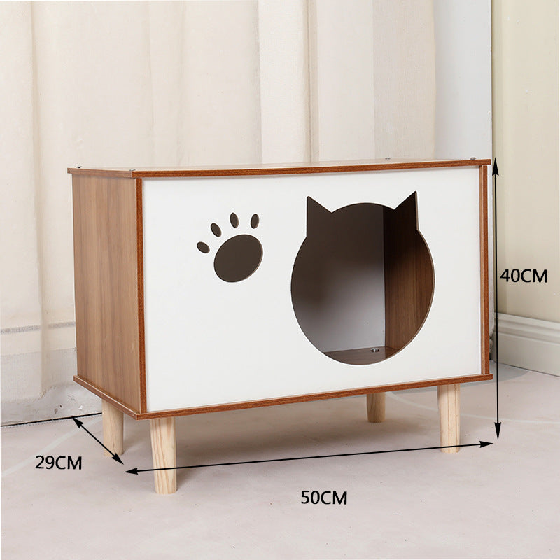 Creative Modeling Pet Wooden Nest Solid Wood Cat Nest Pet Cat Bedside Table