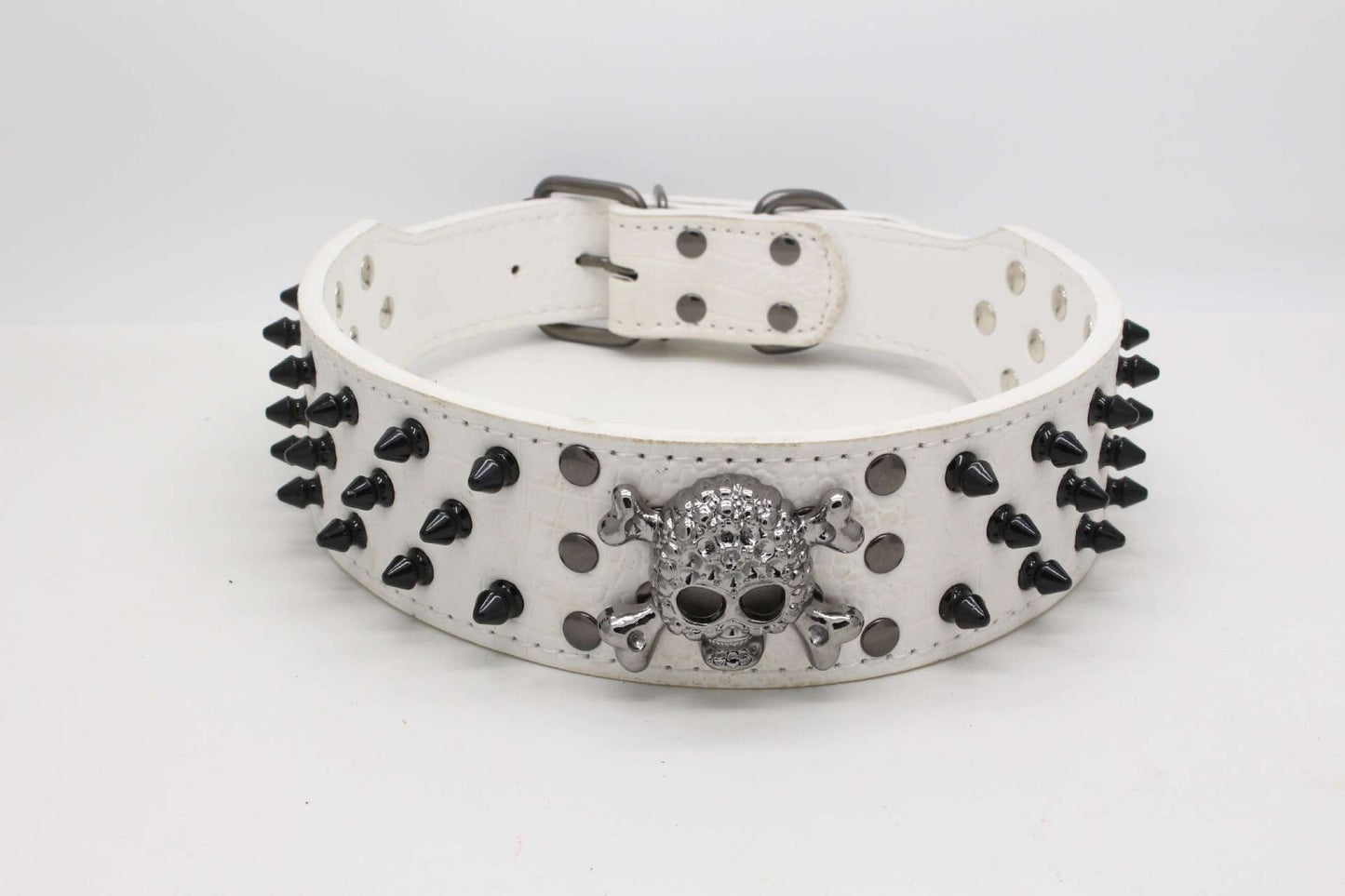 Skull Pet Collar Round Head Nail Dog Collar