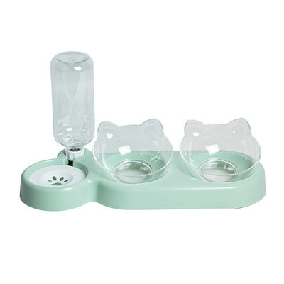 Cat Bowl Three Bowl Neck Guard Pet Feeder Automatic