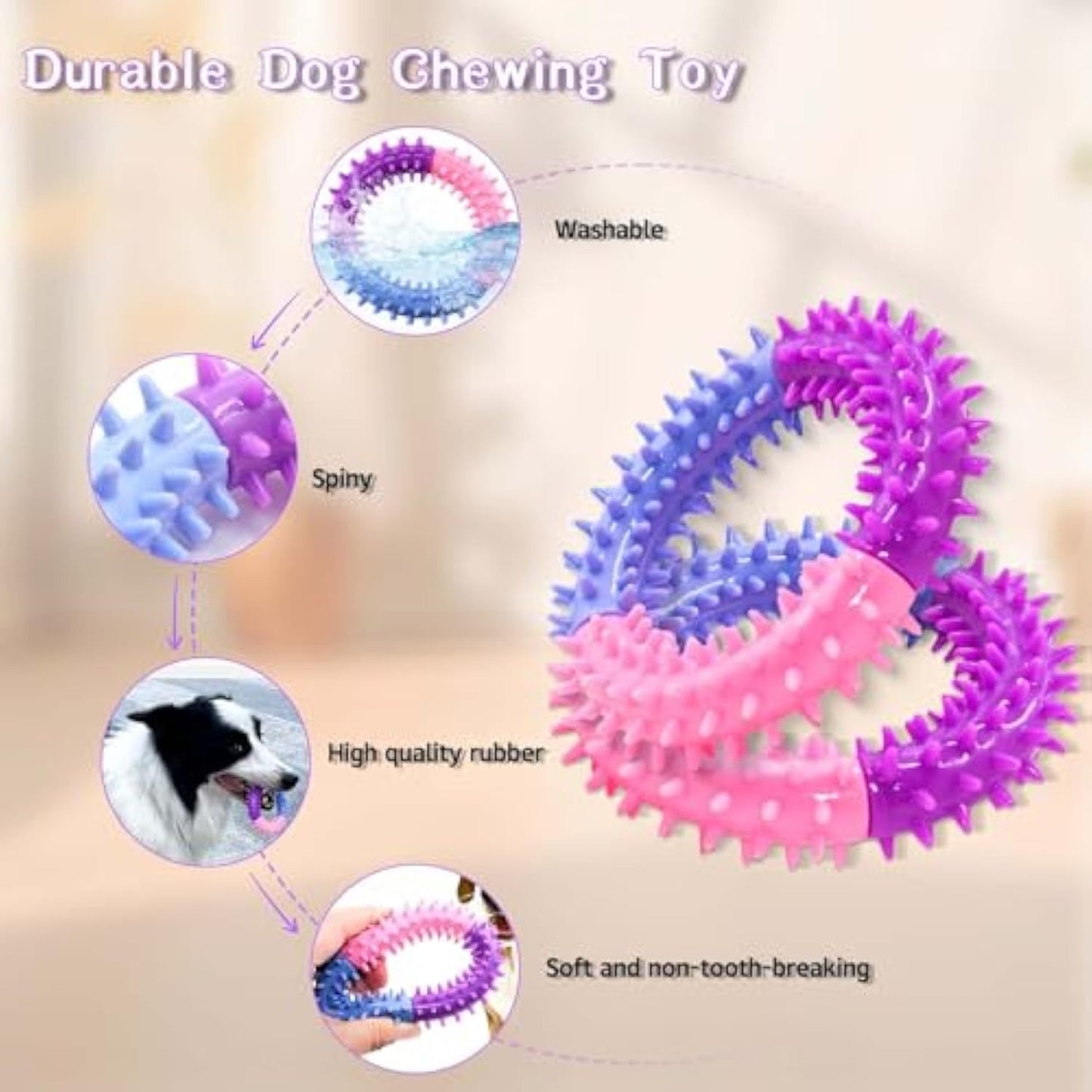 Dog Chew Toys Ring Dog Teething Toys Rubber Puppy Teething Toys Pet Toys For Small Medium Large Dogs